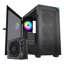 VETROO AL800 Black E-ATX/ATX/ITX Full Tower PC Case w/ 1000W Gaming Power Supply