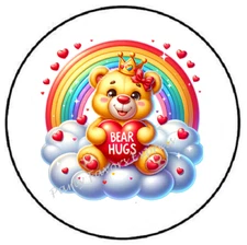 BEAR HUGS RAINBOW ENVELOPE SEALS LABELS STICKERS PARTY FAVORS