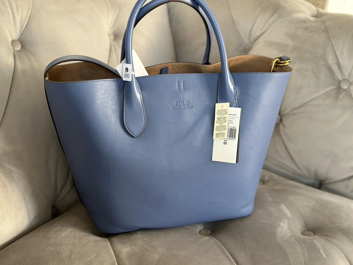 S blue tote bag