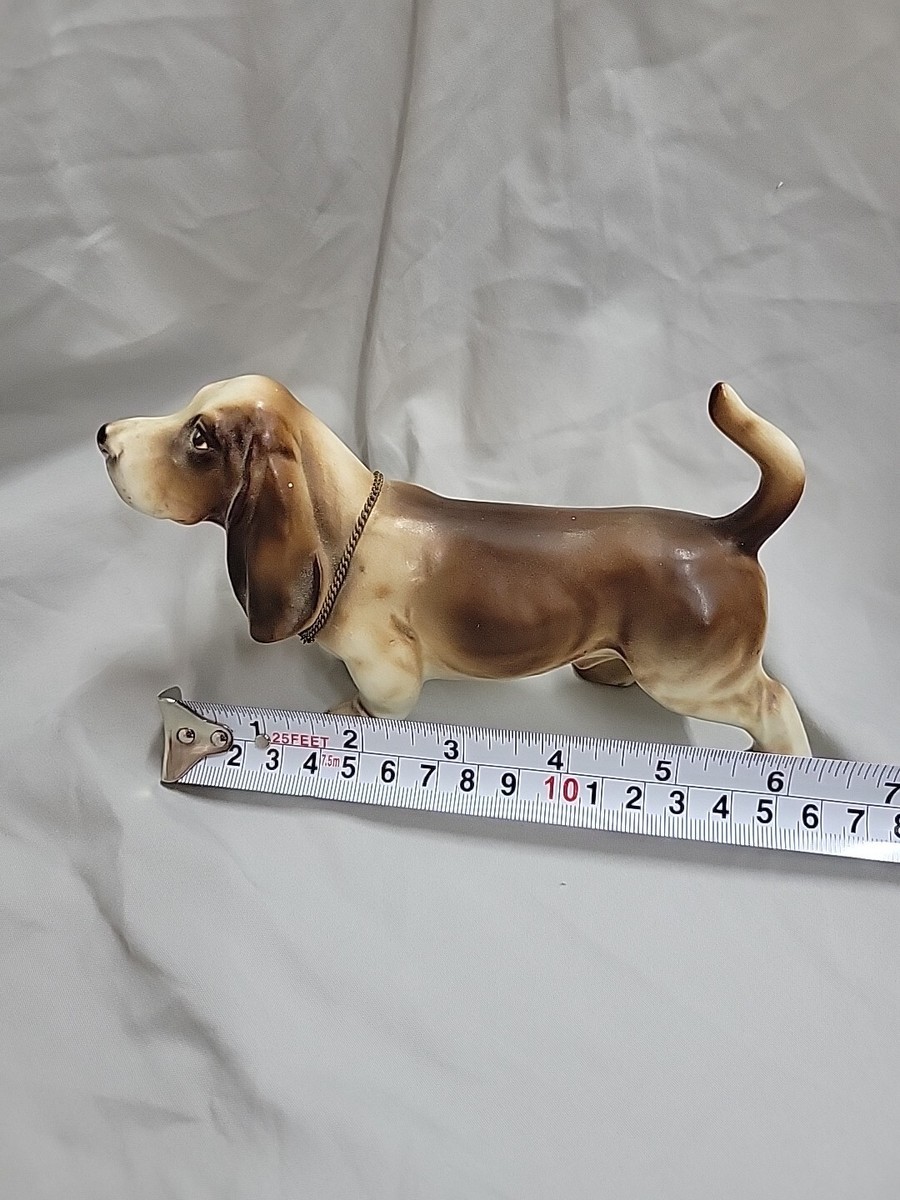 Lefton Porcelain Basset Hound Dog Figurine - Japan - 8214
