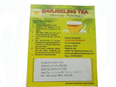 Darjeeling Tea (SECOND FLUSH 2025) EARL GREY GREEN TEA 500 Gms 