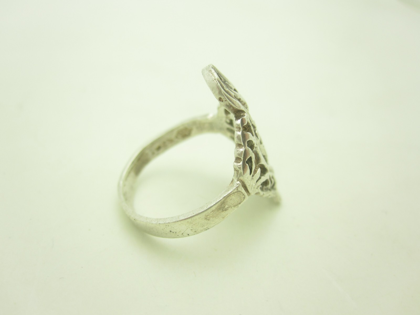 Sterling Silver Etched Scroll Pattern Cutout Band… - image 2