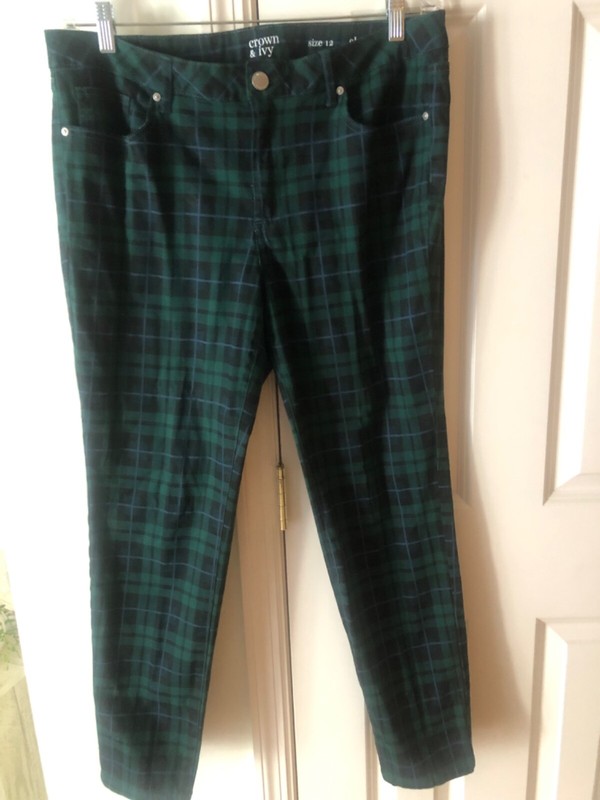 Women’s Crown And Ivy Plaid Pants ~ Size 12R