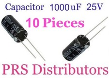 1000uF 25V Radial Electrolytic Capacitor 1000mF25 Volts 1000 uF 10X20mm 10 Piece