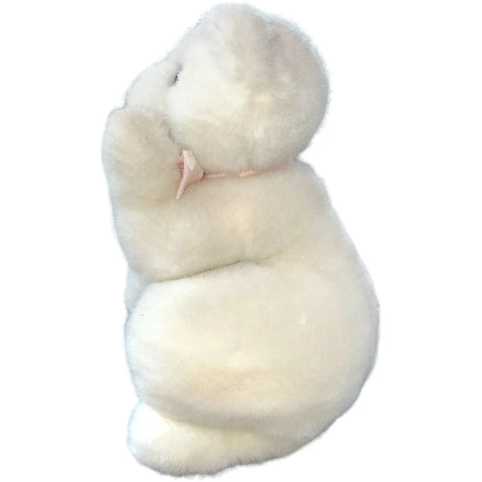 Unipak White Bear Pink Heart Bow Head In Hands Vinyl Paws Feet 1989 Korea 12” - Image 2 of 4