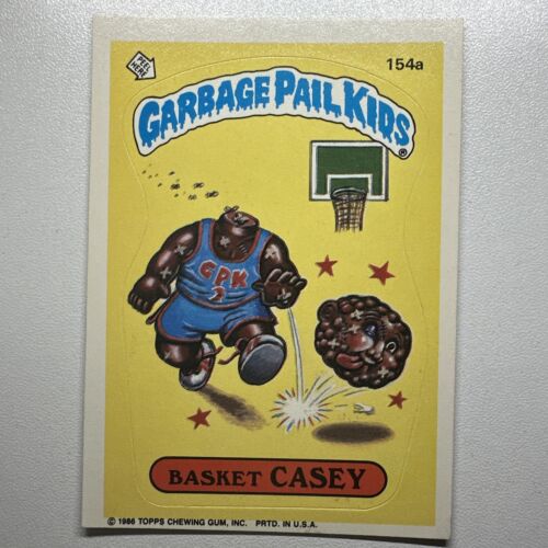 1986 TOPPS GARBAGE PAIL KIDS BASKET CASEY STICKER CARD 154a - Picture 1 of 2