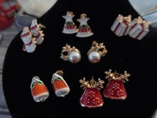 Earrings 6 pair of christmas earrings