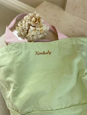 Brand New Pixi by Petra Canvas Tote Bag Green Pink Beach Bag Accessory Tote Big