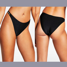 NEW River Island  6 US  Shells Embellished Ribbed Bikini Bottom Metallic 4855