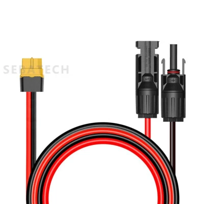 SEBATECH 10 AWG XT60 XT90 Female to Solar Connector Extension Cable for Solar Generator