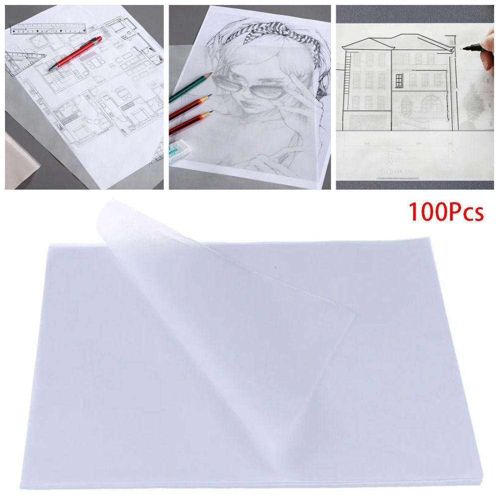 100Pcs Calligraphy Writing A4 Tracing Paper Drawing Sheet Drawing Copy