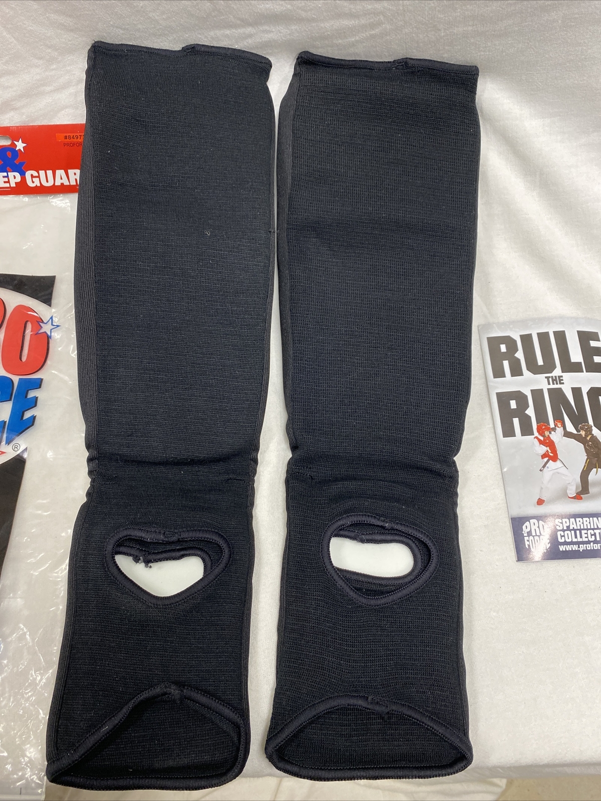 ProForce Cloth Shin Instep Guard Black MMA Karate Adult Size Large #84972