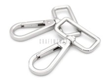 2PCS 1-1/4" Push Gate Snap Hooks Metal Swivel Lobster Claw Clasp Silver