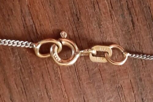 Collana catena perle sfere oro giallo e bianco massiccio 14 kt 2 mm 16" - Foto 6 di 7