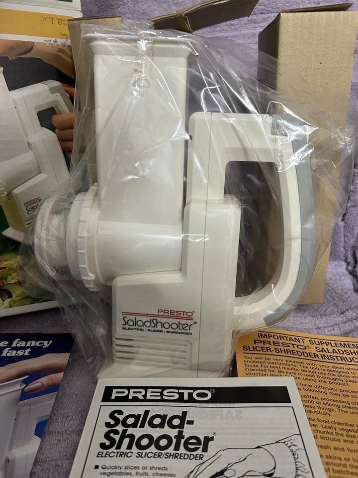 PRESTO Salad-Shooter Electric Slicer-Shredder Model 02910 New Open Box! 1989 - Image 3 of 4