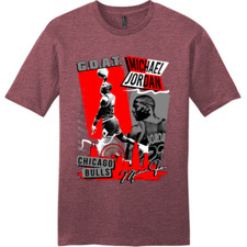 NEW Art Society AIR MJ 23 80s Tee Shirt HEATHER CARDINAL SM-4XLARGE MADE IN USA