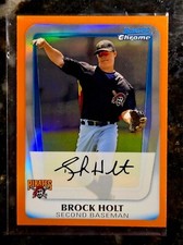 2011 Bowman Chrome Brock Holt Orange Refractor SSP 9/25