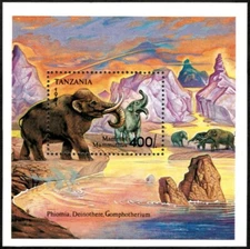 Tanzania 1992 - Prehistoric Mammoths - Souvenir Stamp Sheet - Scott #799 - MNH