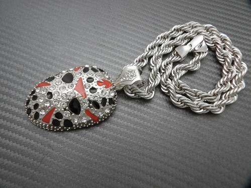 COLGANTE DE MÁSCARA DE HOKEY JASON HELADO HIP HOP Y 8mm 18"" 20"" 24"" 30"" COLLAR DE CADENA DE CUERDA - Imagen 15 de 27