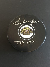 ED WESTFALL AUTO'D  BOSTON BRUINS CENTENNIAL PUCK W/ 