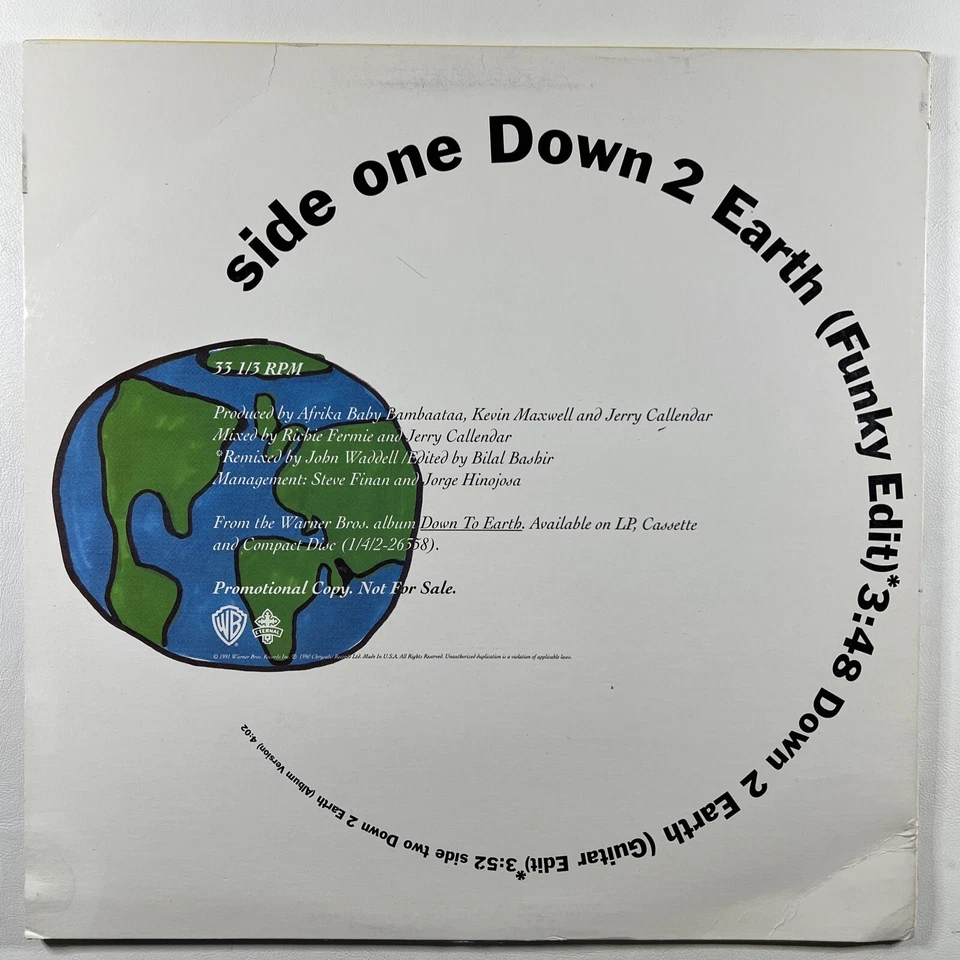 Monie Love “Down 2 Earth (Funky Edit)/Guitar Edit” (2) Single 12”/Warner (NM) Foto 2 de 4