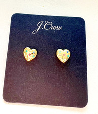 J.CREW X ALISON LOU Heart-shaped Earrings New on Card