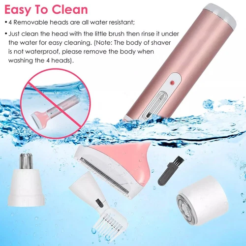 4 In 1 Women Electric Shaver Rechargeable Waterproof Razor Painless Epilator - Picture 7 of 11