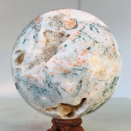 1257g Natural Moss Agate Quartz crystal Sphere Mineral specimen Healing AH41 - Picture 12 of 13