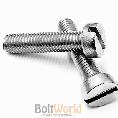 M10 / 10mm A2 EDELSTAHL SCHLITZ KÄSEKOPF MASCHINENSCHRAUBEN METRISCH SCHLITZSCHRAUBE