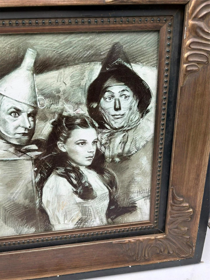 WIZARD OF OZ--LONA EMOLDURADA--ASSINADA HAIYAN--16 X 20--QUADRO PESADO **LEIA** - Imagem 3 de 4