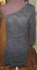 Express Little Black Dress Lace Lined Size 10 One Shoulder
