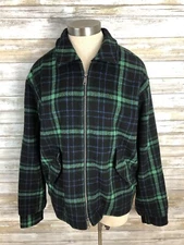 Urban Outfitters Jacket Men's Plaid Heavy Full Zip Lined Shacket Black Green  We