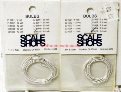 Scale Shops #5020~1.4V Bulbs~Tiny~Clear~2 Per Pack~ X 2 Packs~NOS~