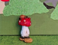 Miniature Fairy Gnome Garden Mini Turtle and Ladybug on Mushroom NEW in Box