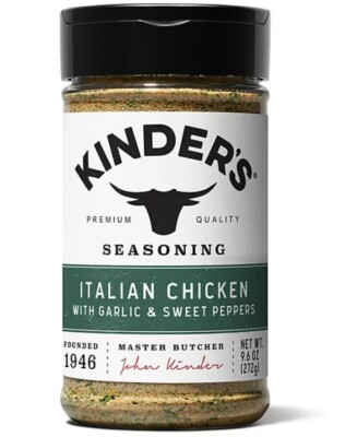 Kinder's  ITALIAN CHICKEN Seasoning Garlic & Sweet Peppers 9.6 oz  Beef  Veggies