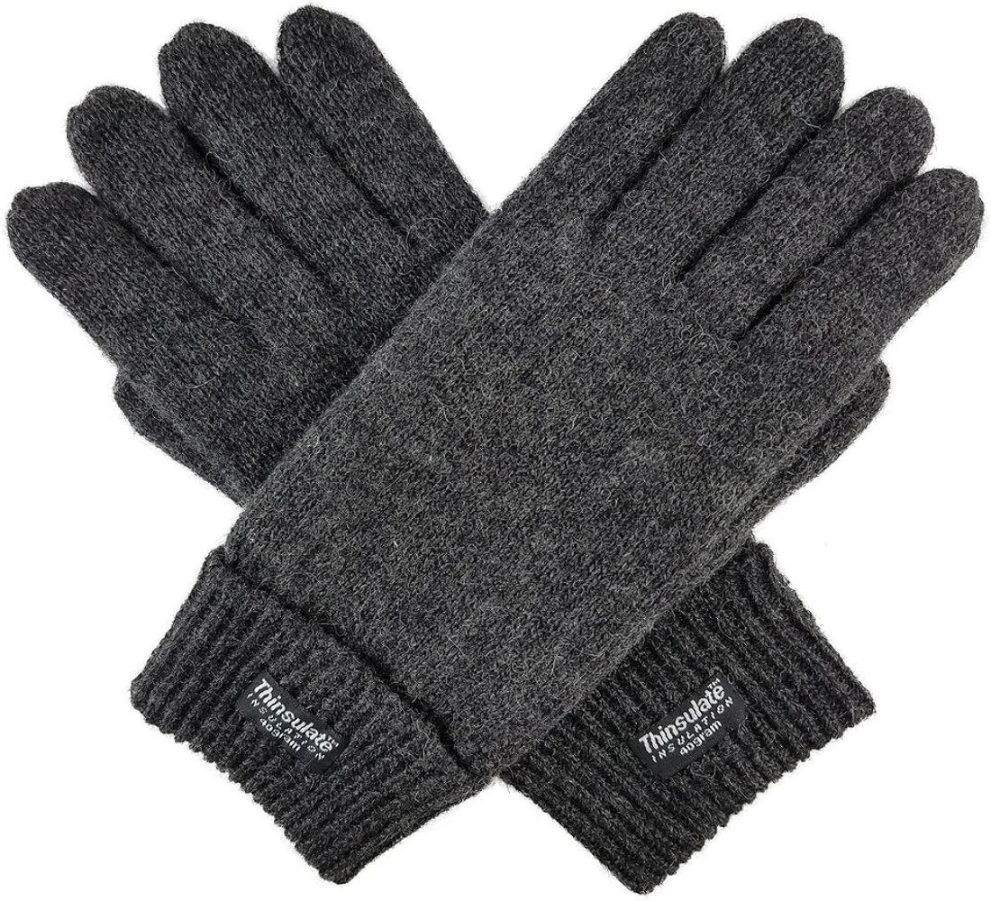EEM Mens Wool Knitted Gloves with Thinsulate Lining, Size L/XL - Anthracite