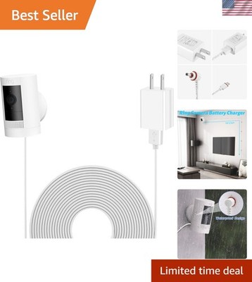 Complete Power Solution: Waterproof 16ft Cord for Ring Stick Up & Spotlight Cams
