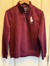 Polo Ralph Lauren Boy's Big Pony Sweatshirt Fleece Lined 1/4 Zip Large 14-16
