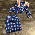 Vintage Barbie Fashion 3346 Nautical 2 Piece Dress 1973 Outfit