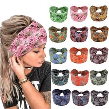 Woven Fabric Print Twist Headband Women Wide Yoga Sports Daily Hair Wrap