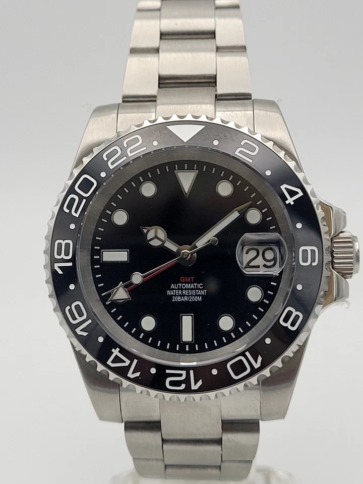 Reloj Hombre Personalizado 40mm Negro Buzos 'Sub' NH34 Seiko TMI Movimiento Automático 10atm. GMT  Foto 4 de 4