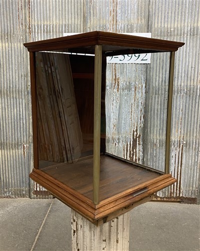 Countertop Showcase, General Store Display, Vintage Wood Framed Glass Case, B