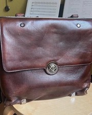 Borsa donna vintage LANVIN Paris in pelle marrone