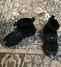 Champion Kids Unisex Black Pink Athletic Shoes Hook Loop Breathable Logo