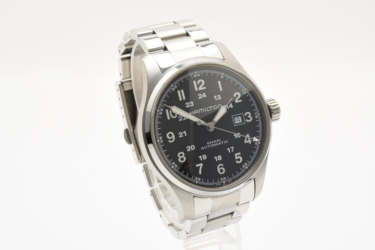 ※ジャンク品 Hamilton KHAKI AUTOMATIC H706250 HAMILTON Khaki Field H706250 Black 43mm Automatic Men's