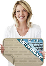 Large Silicone Dish Drying Mat for Kitchen Counter or under Sink, 16" X 12" Larg
