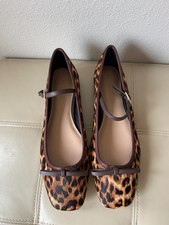  248 J.Crew QUINN Calf Hair Leopard Brown Mary Janes SZ 9
