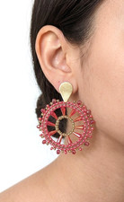 Handmade Boho Rice Bead Hoop Earrings - Colorful Crystal & Seed Bead Jewelry