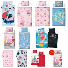 PEPPA PIG BEDDING SETS - SINGLE DOUBLE TODDLER DUVET COVERS / FITTED SHEETS KIDS