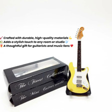 Mini Electric Guitar 1:12 Scale Cream Finish for Handmade Music Display Decor